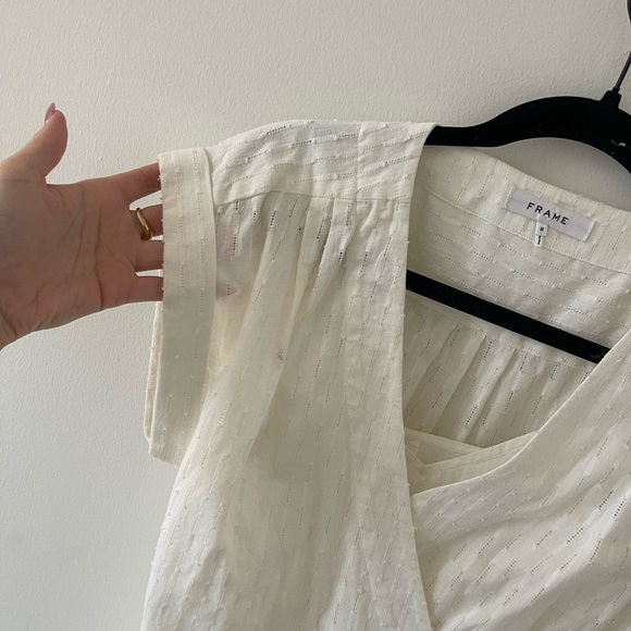 Frame White Wrap Around Dress with Slip - Picture 2 of 7